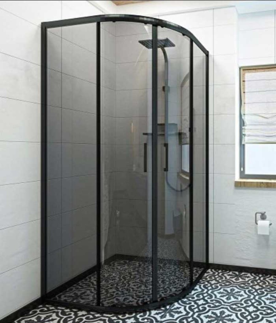 Füme camlı oval duşakabin