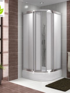 Krom Profil Pleksi Camlı Oval Duşakabin